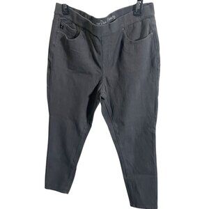 Belle Kim Gravel 12P Petite Grey Pull-On Pants Stretch‎ Waist